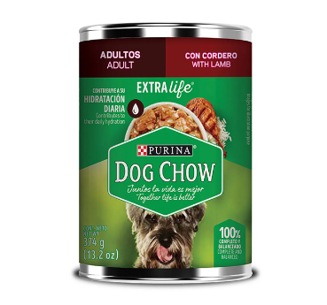 Alimento Dog Chow Lata Carne  Arroz 374g