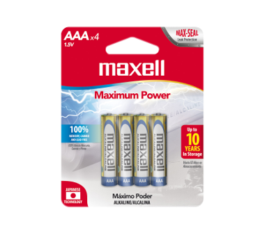 Bateria Alkalina Maxell AAA 4 Unidades