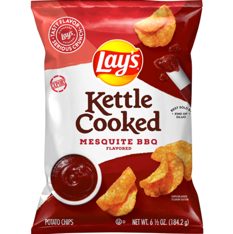 Chips LAYS KETTLE Mesquite  BBQ 6.5 OZ  184.2g