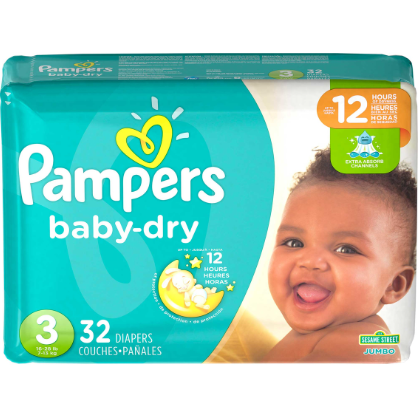 Pañal Pampers Baby Dry size#3 jumbo pack 32 unid