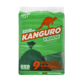 Bolsa basura kanguro verde G 9 unidades