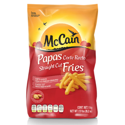 Papas Congeladas Corte Recto  Mac Cain 1kg