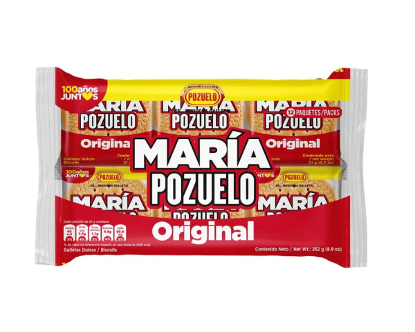 Galleta maría, Marca Pozuelo, Paquete 12 UN 252g g