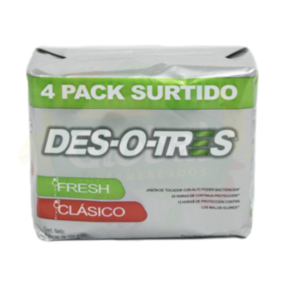 Jabon de Baño Des o Tres Mix Fresh-Clasico  4 pack