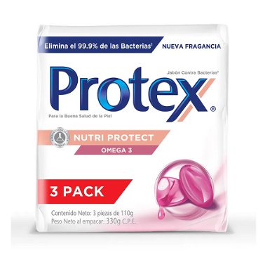 Jabon Protex Omega 3 3 Pack 330g