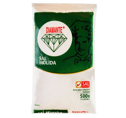 Sal fina, Marca Diamante Verde, Bolsa 500 g