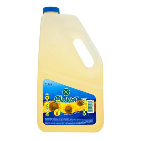 Aceite de girasol, Marca Clover, Envase 3 L