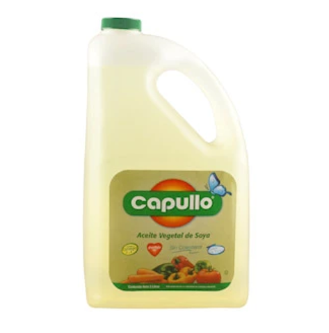 Aceite vegetal de soya, Marca Capullo, Envase 3 l