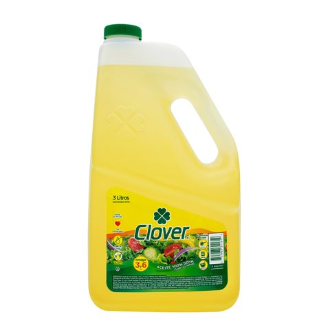 Aceite vegetal, Marca Clover, Envase 3 l