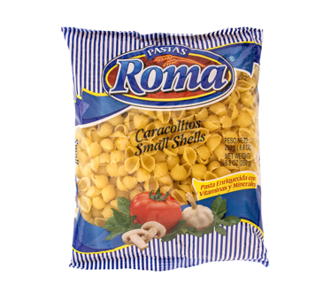 Pasta caracolitos, Marca Roma, Empaque 250 g