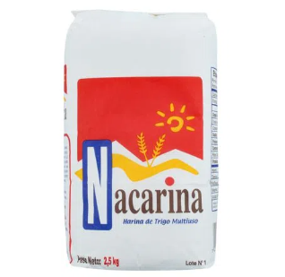 Harina de trigo, Marca Nacarina, Paquete 2.5 kg