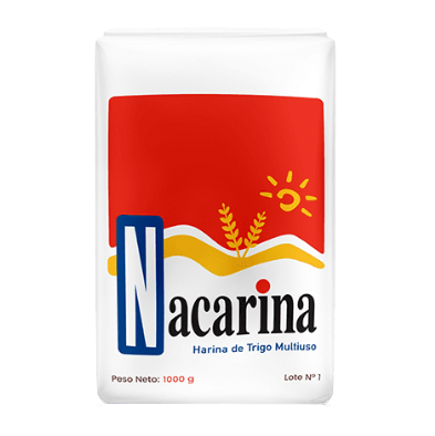 Harina de trigo, Marca Nacarina, Bolsa 1 kg