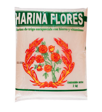 Harina de trigo, Marca Flores-W, Paquete 2 kg