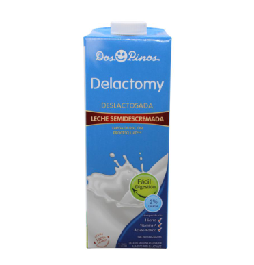 Leche delactomy semidescremada Dos Pinos 2% TB 1L