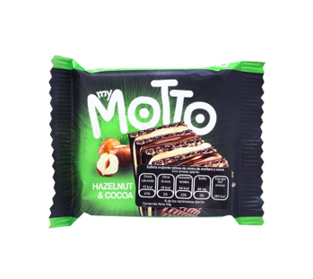 WAFER MY MOTTO CREMA AVELLANA Y CACAO 34G