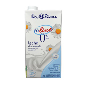 Leche in line descremada,Marca Dos Pinos, Emp.Tetra Brik 1 l