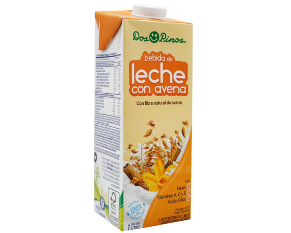 Leche con avena 3.5%, Marca Dos Pinos, Emp TB 1 L