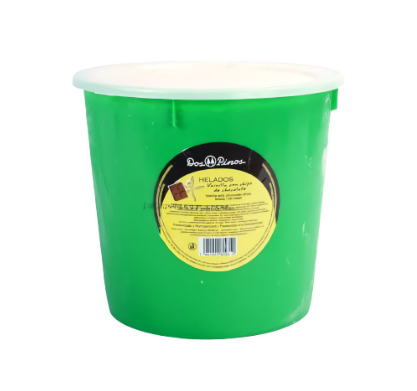 Helado crema chips, 2,5 Gal Marca Dos Pinos, Balde 5300g