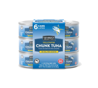 Trozos Atún Aleta Amarilla en Aceite Tuna Chunk Members 6 Unidades