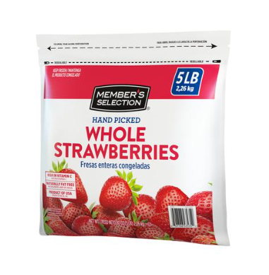 Fresas Enteras Congeladas, Marca Members Selection, 2.26kg