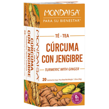 Té Cúrcuma Con Jengibre Marca Mondaisa 20 Bolsas