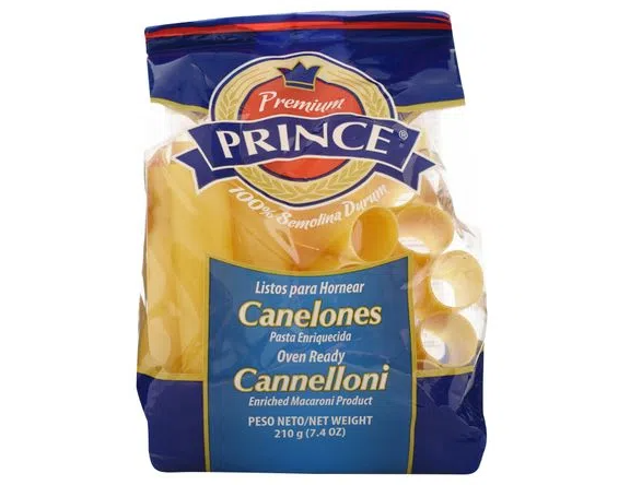 Pasta Canelon Prince Listo para hornear