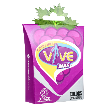 Preservativos Vive  Color Uva    3 pack