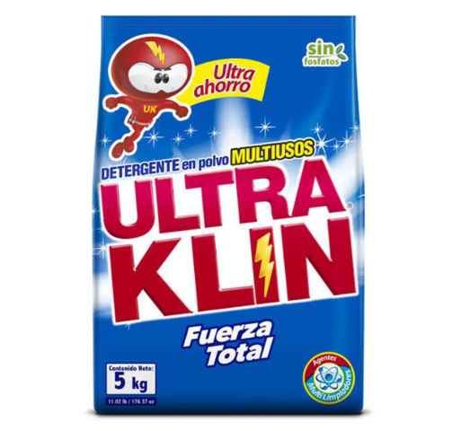 Detergente en Polvo, Ultraklin Fuerza Total, 5kg