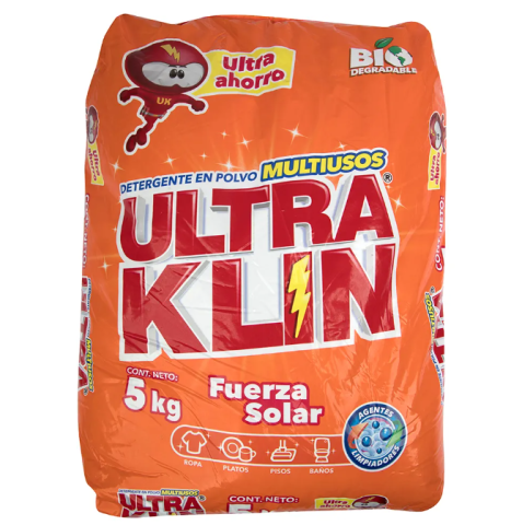 Detergente en Polvo Ultraklin Fuerza Solar, 5kg