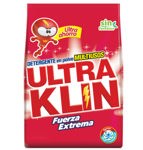 Detergente en Polvo Ultraklin Fuerza Extrema, 5kg