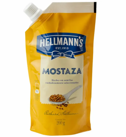 Mostaza, Marca Hellman's, Empaque Doy Pack 190g