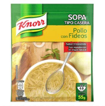 Sopa knorr pollo con fideos 57g