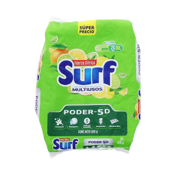 Detergente en polvo Fuerza Citrica, Marca Surf 400g