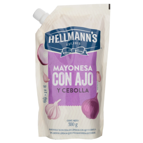 Mayonesa Hellmanns con Ajo y Cebolla 380g