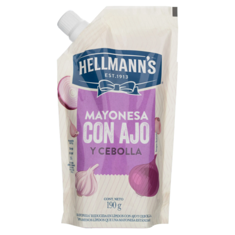 Mayonesa Hellmanns con ajo y cebolla 190g