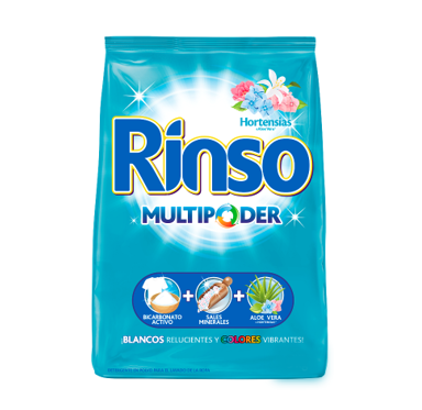 Detergente Rinso Multipoder Hortensias 900g