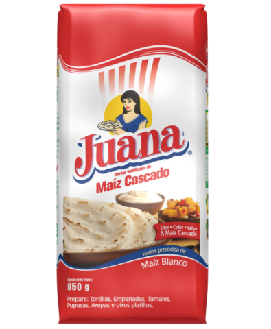 Harina de Maíz Masa Juana Blanca empaque  850g