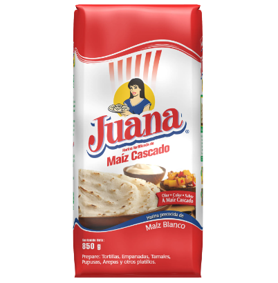 Harina de Maíz cascado Blanco Juana empaq. 950g