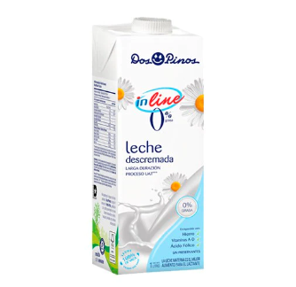 Leche descremada in line 0% grasa Marca Dos Pinos 1000 ml