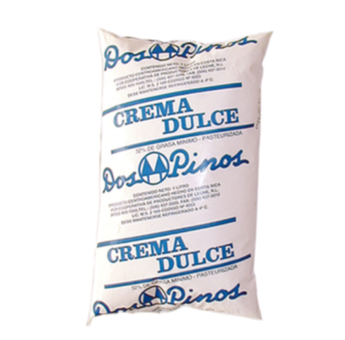 Crema Dulce Para Batir, Marca Dos Pinos, Bolsa 1L