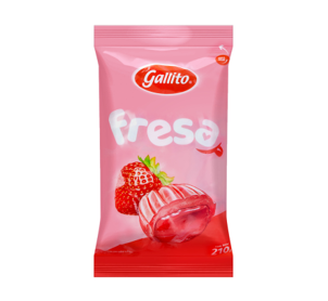 Confite Relleno de Fresa Gallito 210g 42u