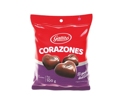 Chocolate Corazon Gallito 25u 100g