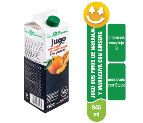 Jugo Naranja Maracuya y Gingsen Dos Pinos 946mL