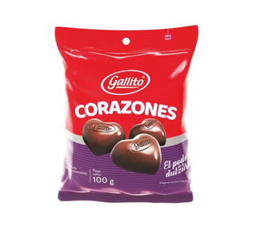 Chocolates Corazón Surtido, Marca Gallito 9U