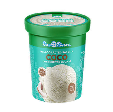 Helado sabor a Coco y vainilla Dos Pinos 1/4 g