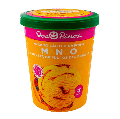 Helado Mango Frutos del bosque Dos pinos 1/4 G