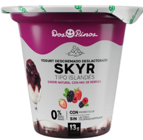 Yogurt tipo islandes Skyr Berries Dos Pinos 150g