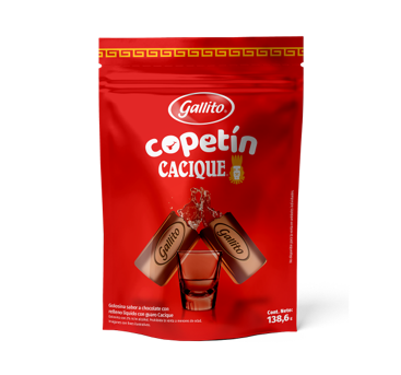 Chocolate Copetin Cacique Gallito bolsa 144 g 18 unidades