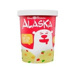 Helado Sabor Ron con Frutas, Marca Alaska, 1/4 G