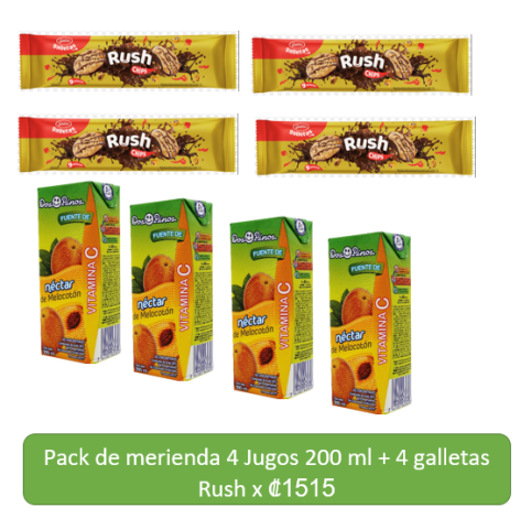 Oferta Galleta Rush 43G+ Nectar Dos Pinos 200ML 4PACK